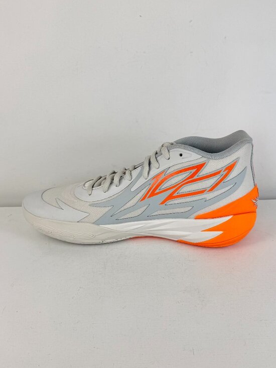 Men\'s 11 - PUMA LaMelo Ball MB.02 Gorange Platinum Gray Orange Sneaker-378288-02 main image 3